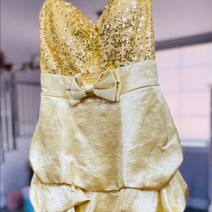 Windsor Gold Sequin Cocktail Ruched Dress *original $99*